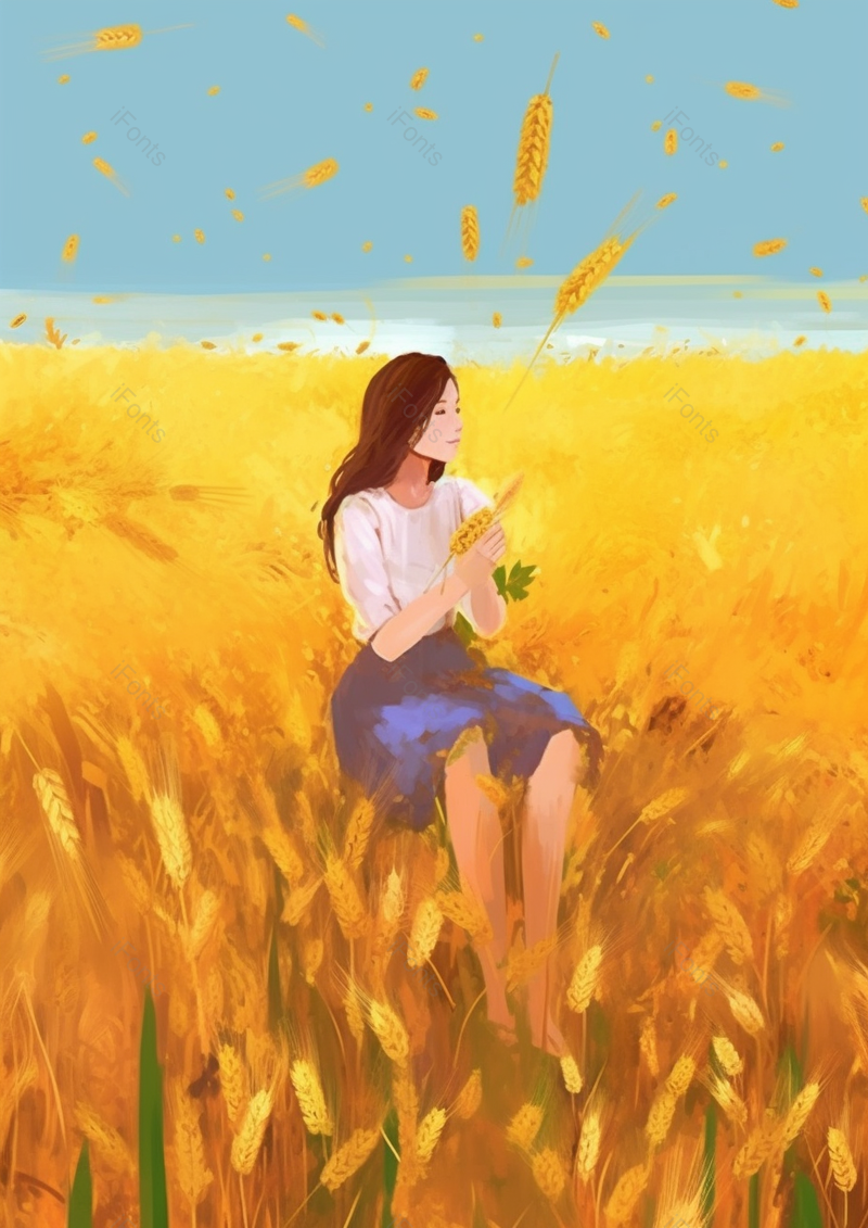 秋天女孩人物插画风景,插画/手绘图,插画/手绘图库,插画/手绘图下载,插画/手绘